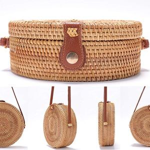 Handwoven Round Rattan Bag